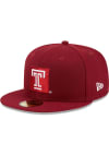 Main image for New Era Temple Owls Mens Maroon Evergreen Basic 59FIFTY Fitted Hat