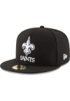 Main image for New Era New Orleans Saints Mens Black White Logo 59FIFTY Fitted Hat
