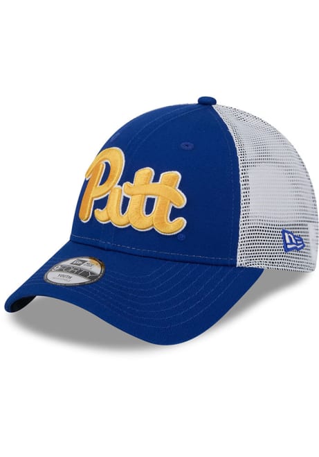 Pitt Panthers New Era Evergreen Trucker JR 9FORTY Youth Adjustable Hat - Blue