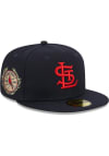Main image for New Era St Louis Cardinals Mens Navy Blue Laurel Side Patch 59FIFTY Fitted Hat