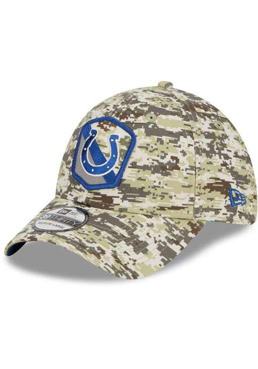 Indianapolis Colts Camo 2023 Salute to Service 39THIRTY Tan New Era Flex Hat