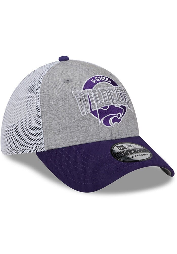 K-State Wildcats New Era GREY Heather 3T 39THIRTY Flex Hat - 59019133