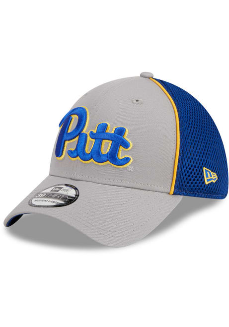 Pitt Panthers New Era Pipe Neo 39THIRTY Flex Hat - Grey