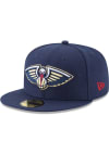 Main image for New Era New Orleans Pelicans Mens Navy Blue Primary Logo 59FIFTY Fitted Hat