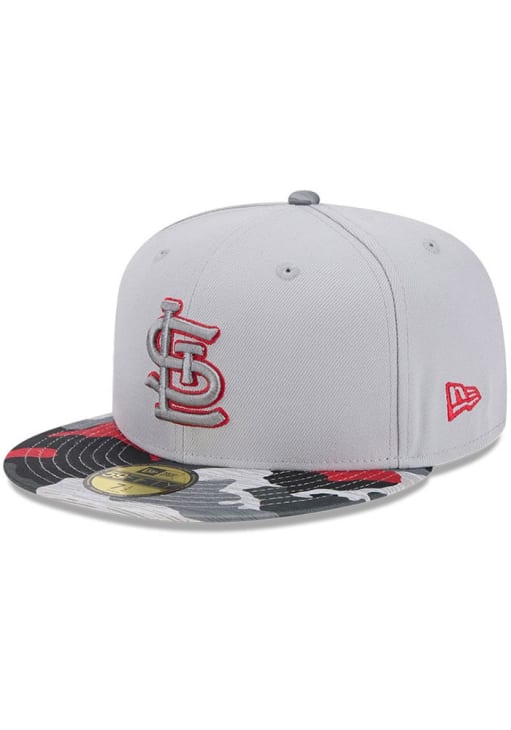 New Era St Louis Cardinals Grey Active Training Camo Visor JR 59FIFTY Youth Fitted Hat