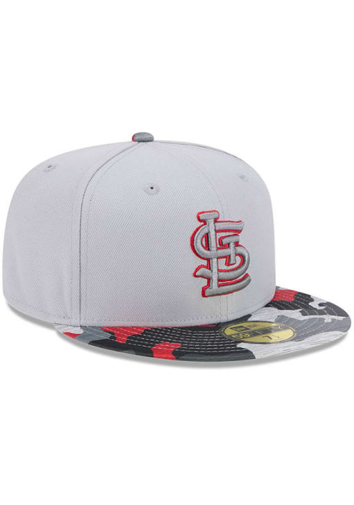 New Era St Louis Cardinals Grey Active Training Camo Visor JR 59FIFTY Youth Fitted Hat