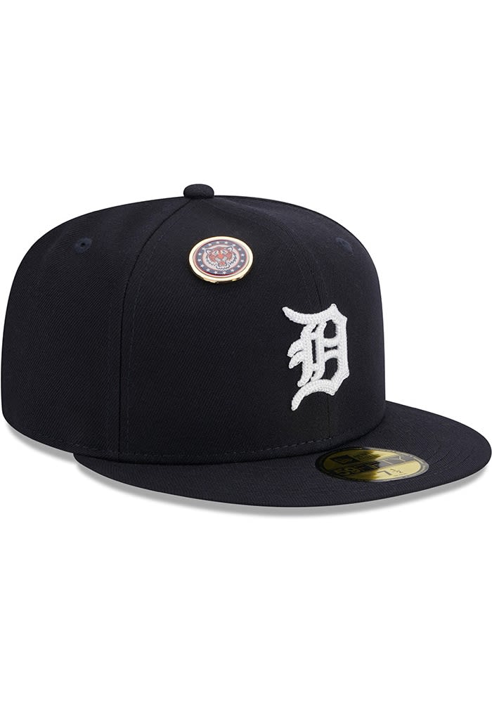 pins付NEWERA DETROIT TIGERS 59FIFTY 7 3/8 Detroit Tigers Mens Pin 59FIFTY NAVY New Era Fitted Hat