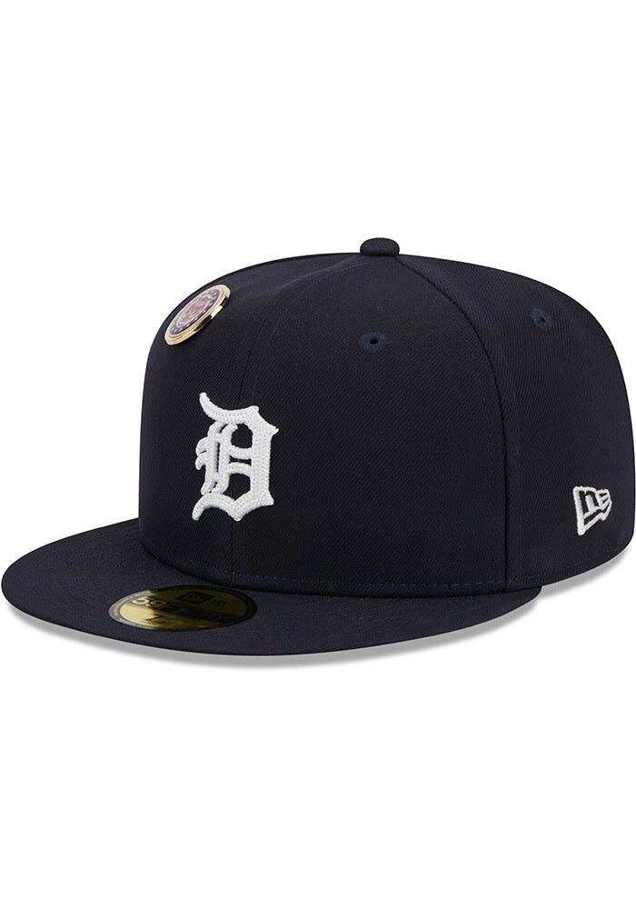 Detroit Tigers Mens Pin 59FIFTY NAVY New Era Fitted Hat