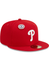 Main image for New Era Philadelphia Phillies Mens Red Pin 59FIFTY Fitted Hat