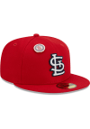 Main image for New Era St Louis Cardinals Mens Red Pin 59FIFTY Fitted Hat