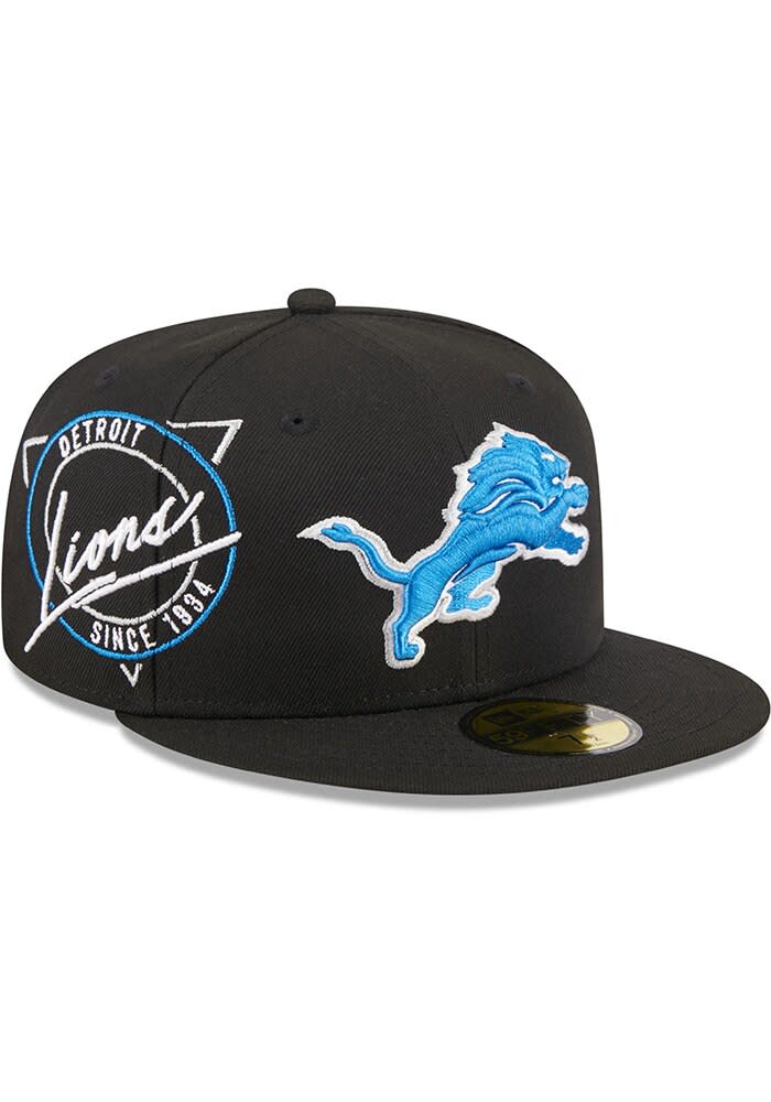 Detroit Lions Mens Neon 59FIFTY BLACK New Era Fitted Hat
