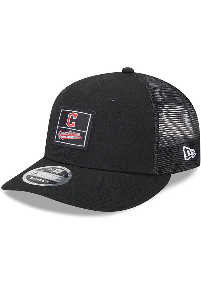 New Era Cleveland Guardians Labeled Trucker LP9FIFTY Adjustable Hat - Black