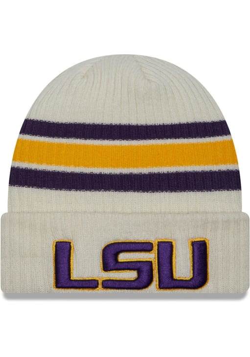 LSU Tigers New Era White Knit Hat