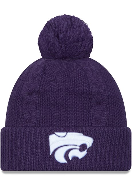 K-State Wildcats New Era Cabled Cuff Pom Womens Knit Hat - Purple