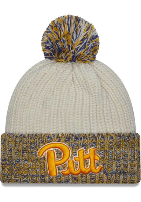 Pitt Panthers New Era Fresh Cuff Pom Womens Knit Hat - White