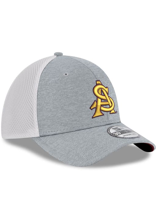 New Era Arizona State Sun Devils Mens Grey Logo Shadow Neo 39THIRTY Flex Hat