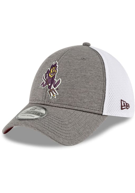 New Era Arizona State Sun Devils Mens Grey Retro Shadow Neo 39THIRTY Flex Hat