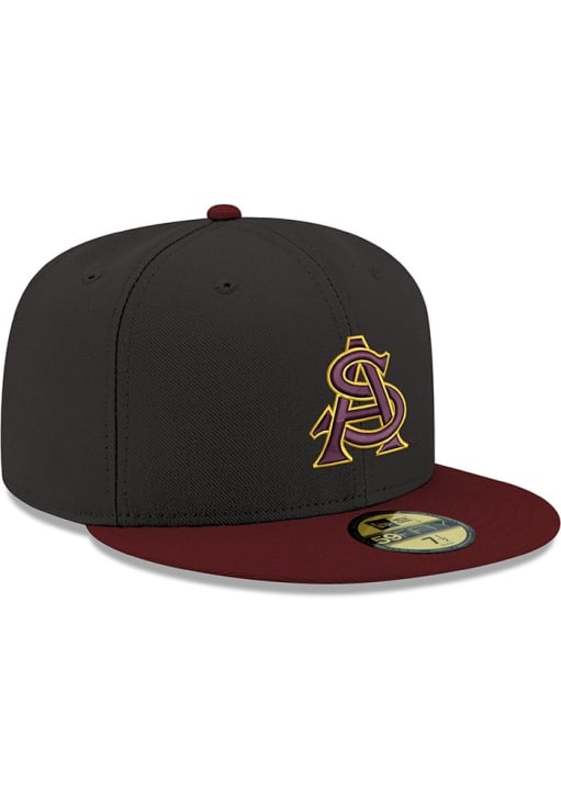New Era Arizona State Sun Devils Mens Black AS Logo 2T 59FIFTY Fitted Hat