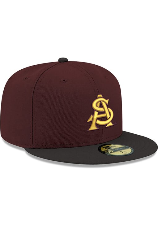 New Era Arizona State Sun Devils Mens Maroon AS Logo 2T 59FIFTY Fitted Hat