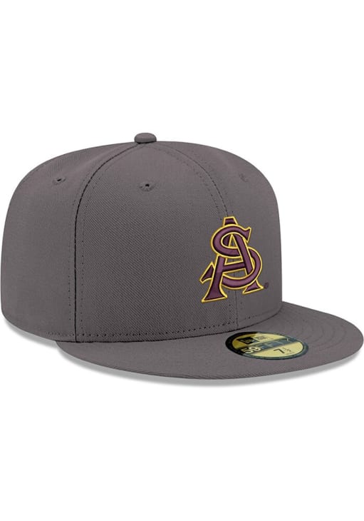 New Era Arizona State Sun Devils Mens Graphite AS Logo 2T 59FIFTY Fitted Hat