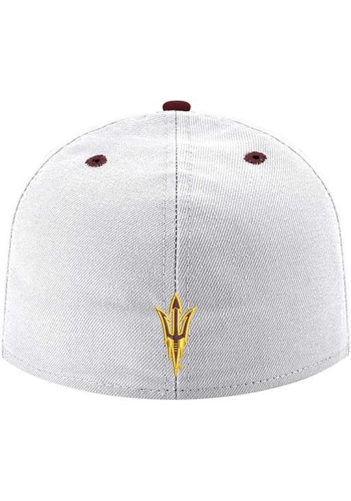 New Era Arizona State Sun Devils Mens White AS Logo 2T 59FIFTY Fitted Hat