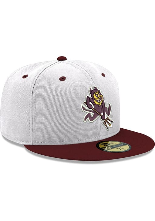 New Era Arizona State Sun Devils Mens White Sparky Logo 2T 59FIFTY Fitted Hat