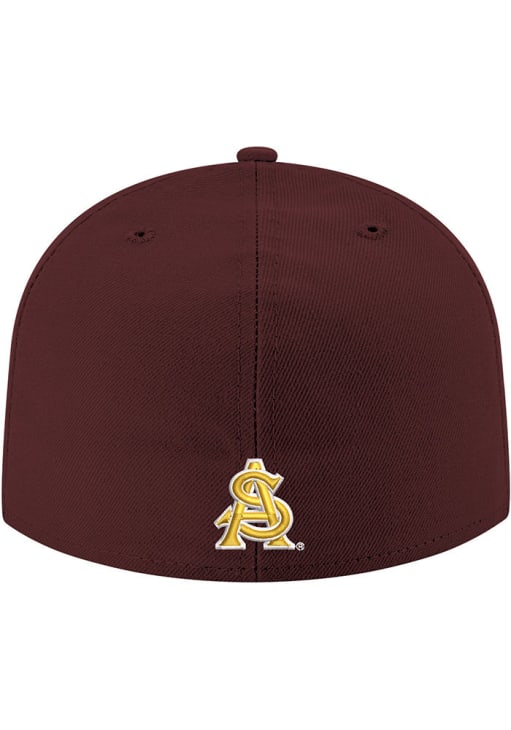 New Era Arizona State Sun Devils Mens Maroon Fork Logo Basic 59FIFTY Fitted Hat