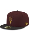 Main image for New Era Arizona State Sun Devils Mens Maroon Fork Logo 2T 59FIFTY Fitted Hat