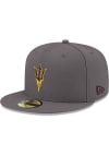 Main image for New Era Arizona State Sun Devils Mens Grey Fork Logo 2T 59FIFTY Fitted Hat