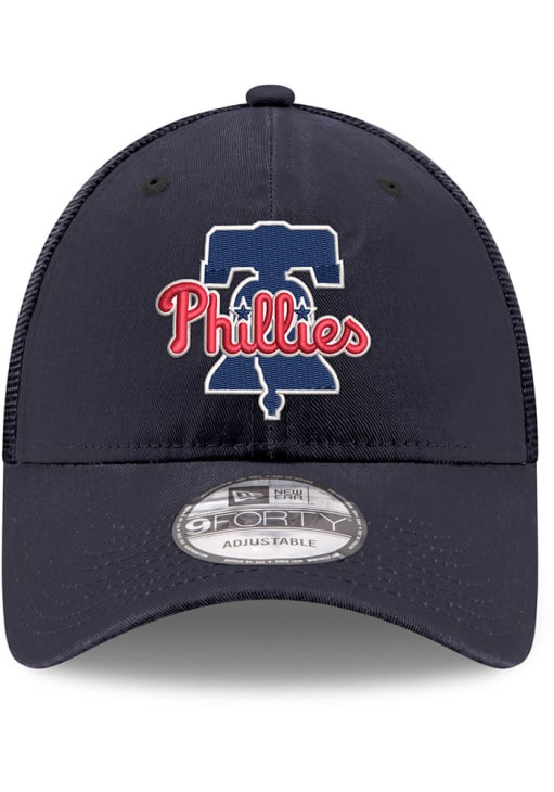 New Era Philadelphia Phillies Trucker 9FORTY Adjustable Hat - Navy Blue