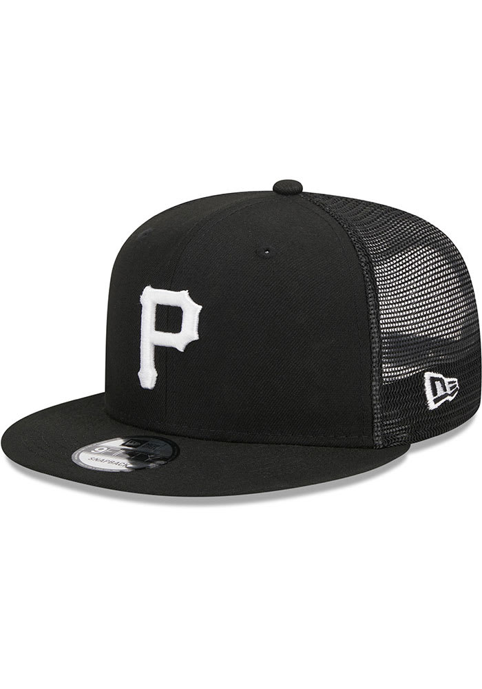 Pittsburgh Pirates New Era BW Evergreen Trucker 9FIFTY Snapback Hat BLACK