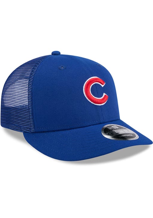 New Era Chicago Cubs Team Color Evergreen Trucker LP 9FIFTY Adjustable Hat - Blue, Blue, POLYESTER, Size ADJ, Rally House