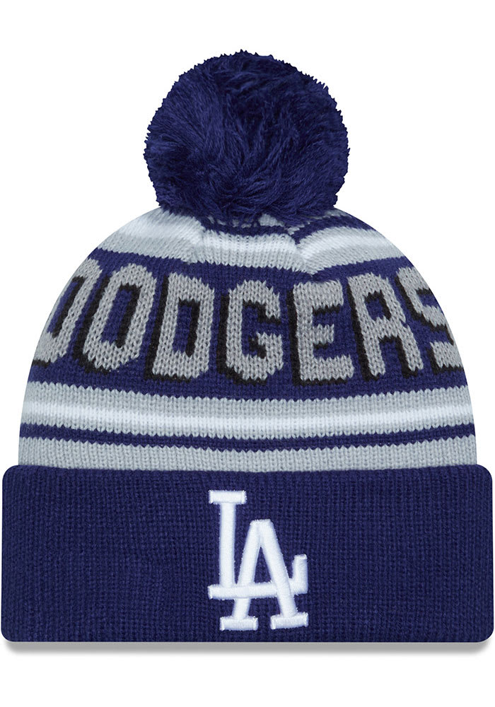 Los Angeles Dodgers New Era GREY Evergreen Wordmark Pom Knit