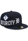 Main image for New Era Detroit Tigers Mens Navy Blue Side Logo 59FIFTY Fitted Hat