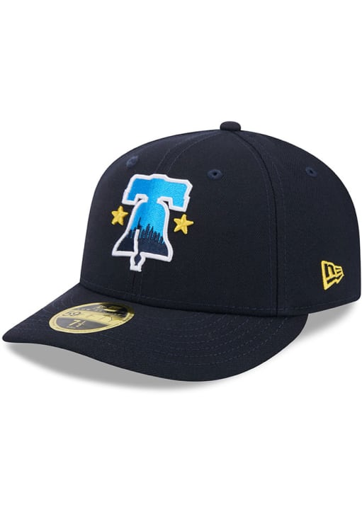 New Era Philadelphia Phillies Mens Navy Blue 2024 MLB CITY CONNECT Lo Pro 59FIFTY Fitted Hat