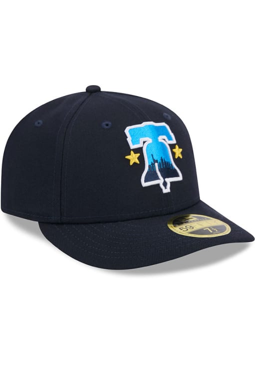 New Era Philadelphia Phillies Mens Navy Blue 2024 MLB CITY CONNECT Lo Pro 59FIFTY Fitted Hat