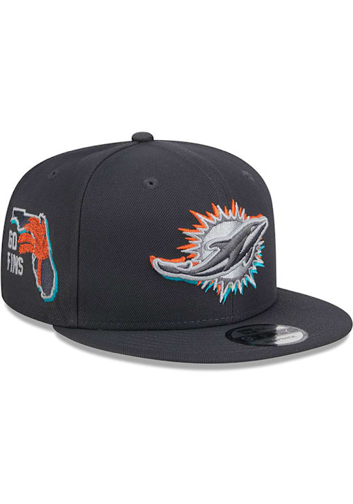Miami Dolphins New Era GRAPHITE 2024 NFL Draft 9FIFTY Snapback Hat