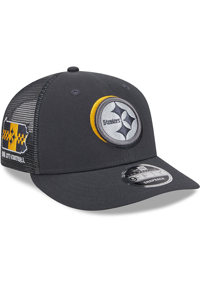 New Era Pittsburgh Steelers 2024 NFL Draft Trucker LP9FIFTY Adjustable Hat GRAPHITE