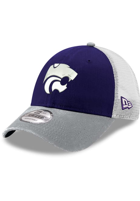New Era Purple K-State Wildcats 3T White Powercat Trucker 9FORTY Adjustable Hat