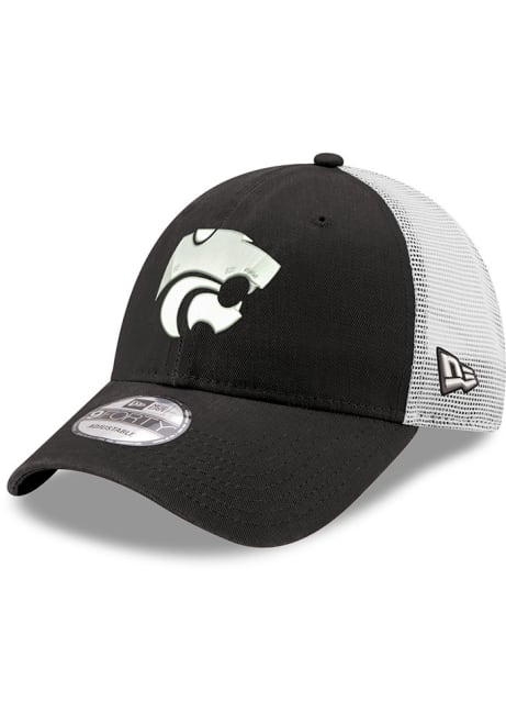 New Era Black K-State Wildcats 2T White Powercat Trucker 9FORTY Adjustable Hat