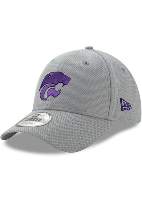 New Era Grey K-State Wildcats Purple Powercat Diamond Era Stretch 9FORTY Adjustable Hat