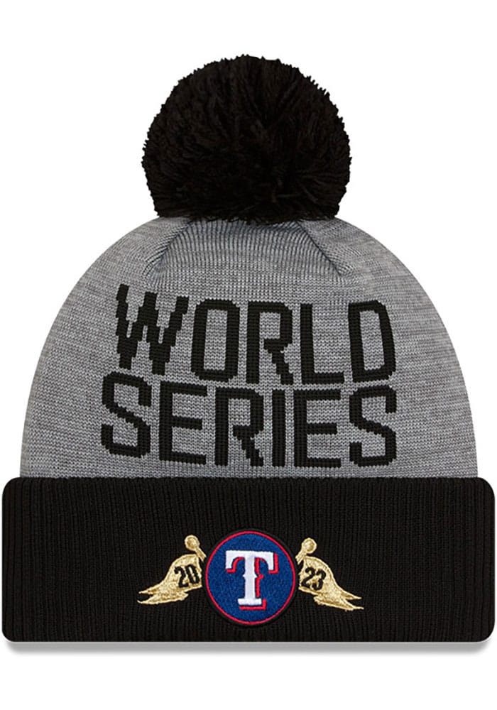 New Era Texas Rangers Grey 2023 League Championship Series Winner Pom Mens  Knit Hat