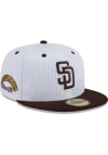Main image for New Era San Diego Padres Mens White Throwback Jersey Mesh 2T 59FIFTY Fitted Hat