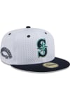 Main image for New Era Seattle Mariners Mens White Throwback Jersey Mesh 2T 59FIFTY Fitted Hat