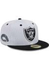 Main image for New Era Las Vegas Raiders Mens White Throwback Jersey Mesh 2T 59FIFTY Fitted Hat