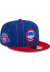 Main image for New Era Chicago Cubs Mens Blue Throwback 2T Pinstripe 59FIFTY Fitted Hat