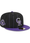 Main image for New Era Colorado Rockies Mens Black Throwback 2T Pinstripe 59FIFTY Fitted Hat