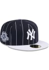 Main image for New Era New York Yankees Mens Navy Blue Throwback 2T Pinstripe 59FIFTY Fitted Hat