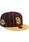 Main image for New Era San Diego Padres Mens Brown Throwback 2T Pinstripe 59FIFTY Fitted Hat