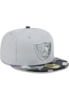 Main image for New Era Las Vegas Raiders Mens Grey Active Training Camo Visor 59FIFTY Fitted Hat